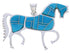Southwest Turquoise Inlay Horse Pendant Jewelry EX29812